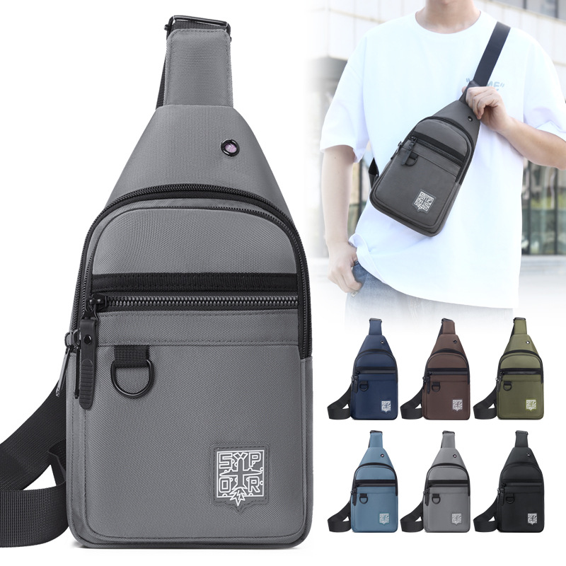 New cross-border chest bag for men, Korean version, large-capacity single-shoulder bag, casual travel, sports, multi-functional, trendy crossbody backpack full figure