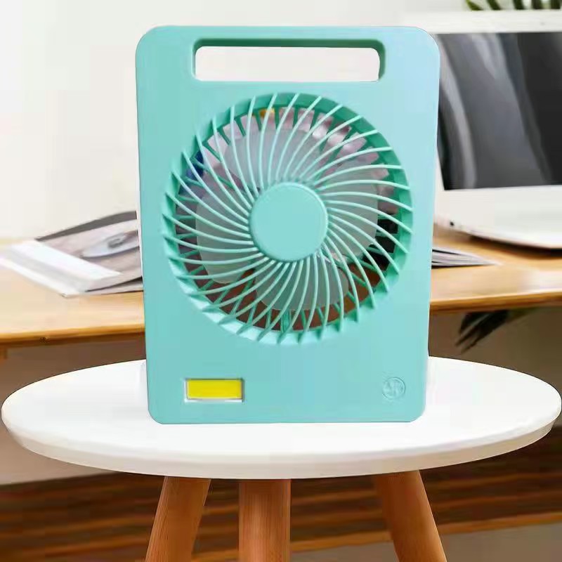 手持便携办公室 风扇 usb充电 带灯小风扇  静音