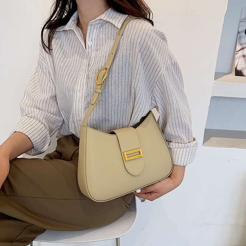 Cross-border bags 2025 New casual and Versatile soft leather crossbody baguette bag, fashionable single-shoulder armpit bag Specification drawing