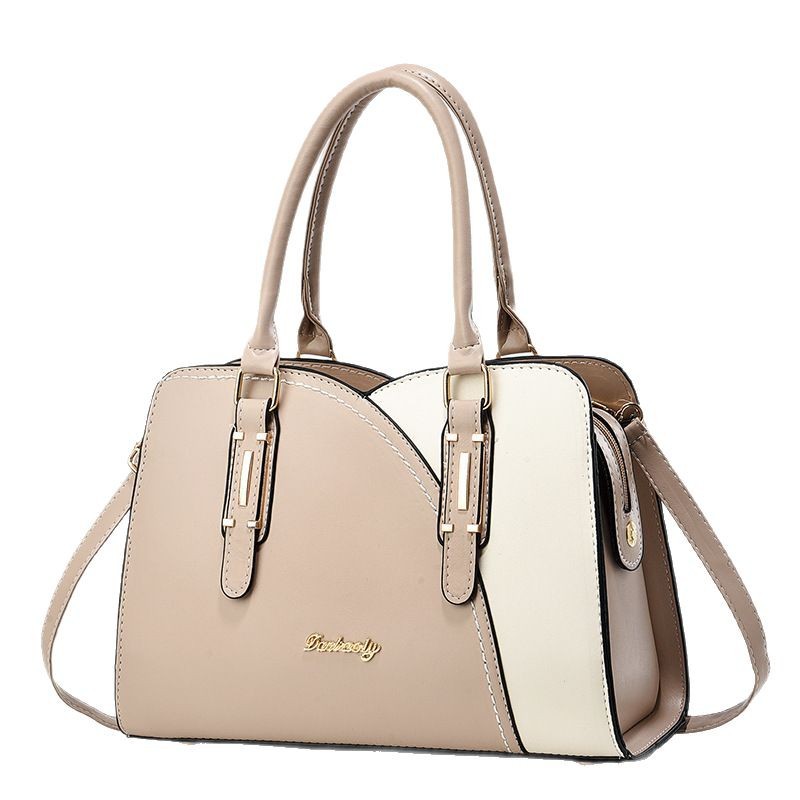 A simple and fashionable women's handbag with contrasting colors, a new single-shoulder crossbody bag for women in 2025, and a large-capacity commuter bag for women Item Picture