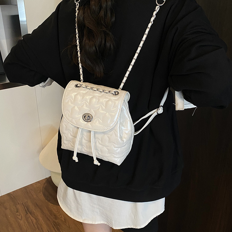 A high-end and fashionable small backpack for women in 2025, with a niche design and a chanel-style chain backpack for women Application Scenario