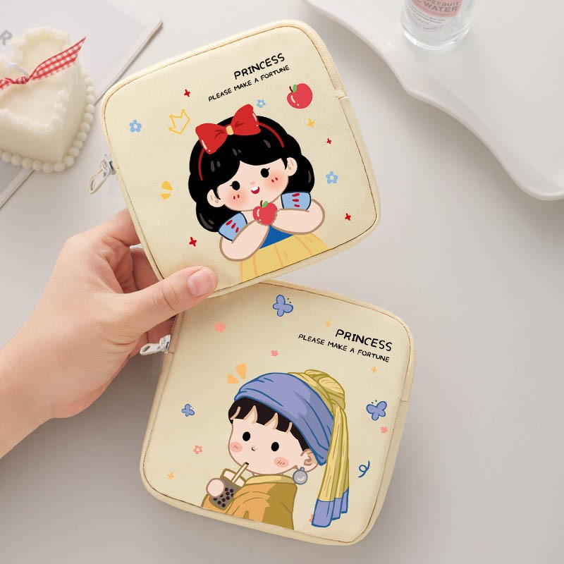 Factory direct sales for the back-to-school season: Pearl Girls' portable Sanitary Napkin Storage Bag, simple Sanitary Napkins and Menstrual packs for middle school students Specification drawing