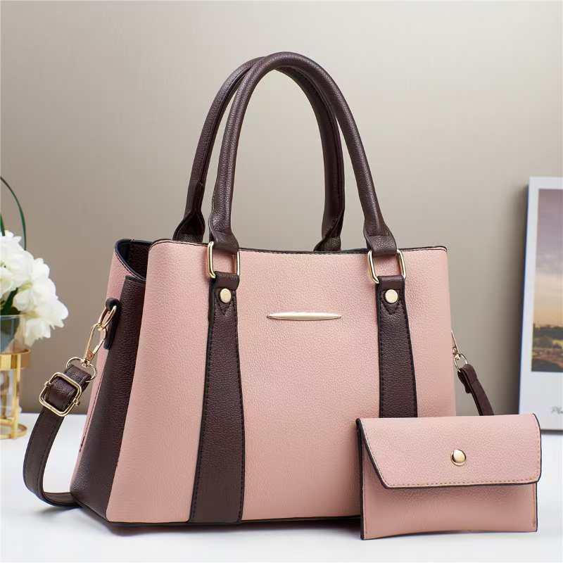 The new patchwork mother-and-child bag is fashionable and trendy. It's a cross-border single-shoulder women's bag with a high-end feel. It's a large-capacity crossbody bag for women Specification drawing