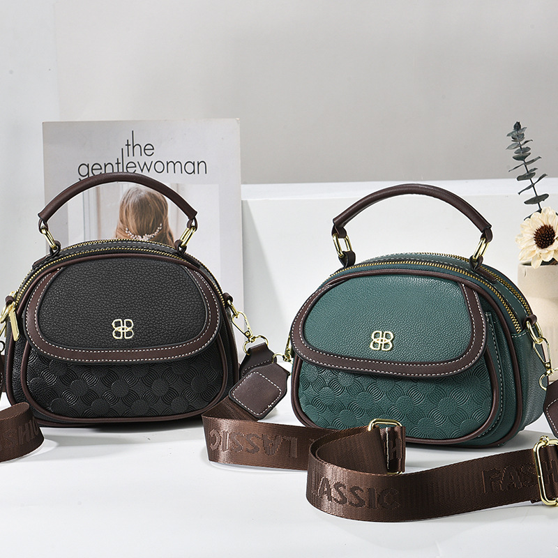 Multi-pocket stylish ladies' handbag, new Spring/Summer 2024, large-capacity double-zipper bag, single-shoulder crossbody bag for women details Picture
