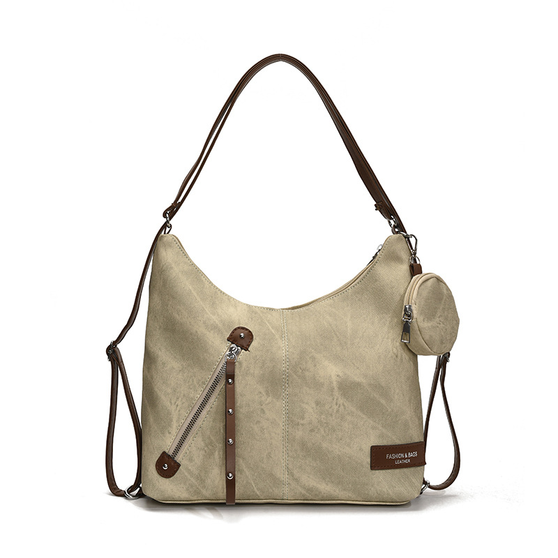 2025 New Korean version niche single-shoulder bag, multi-functional fashionable backpack, retro large-capacity commuter tote bag for women Item Picture