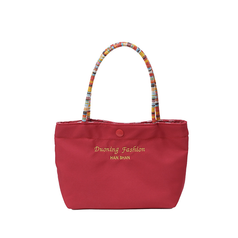 Cute red mobile phone bag, small handbag, portable and practical with contrasting colors, two-shoulder bag for going out Item Picture