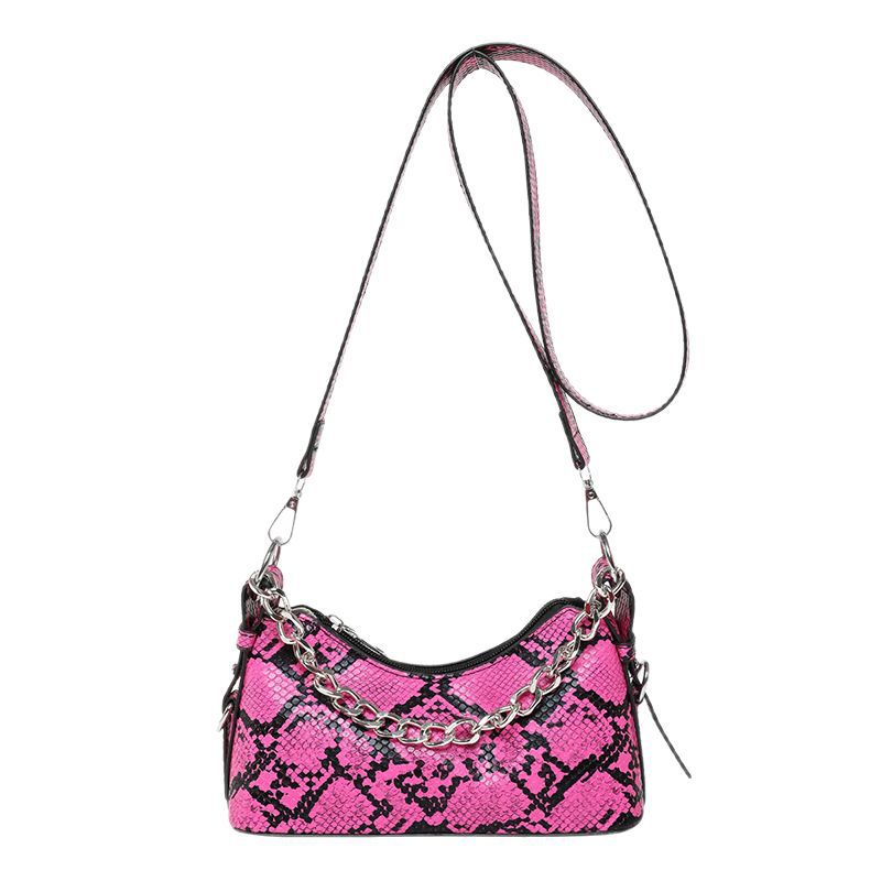 Cross-border retro snake skin pattern fashionable baguette underarm bag for women, new Spring/Summer 2025 trendy and versatile single-shoulder crossbody bag Item Picture