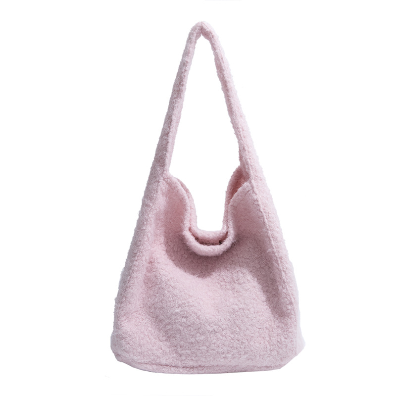 Fluffy women's 2024 new style trendy and fashionable single-shoulder bag, large-capacity commuting underarm bucket bag Item Picture