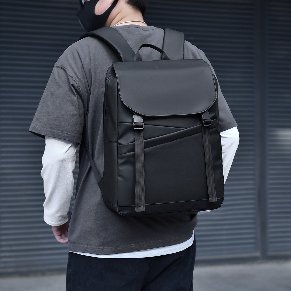 New cross-border casual business computer bag, men's multi-functional backpack, large-capacity college student lightweight backpack Specification drawing