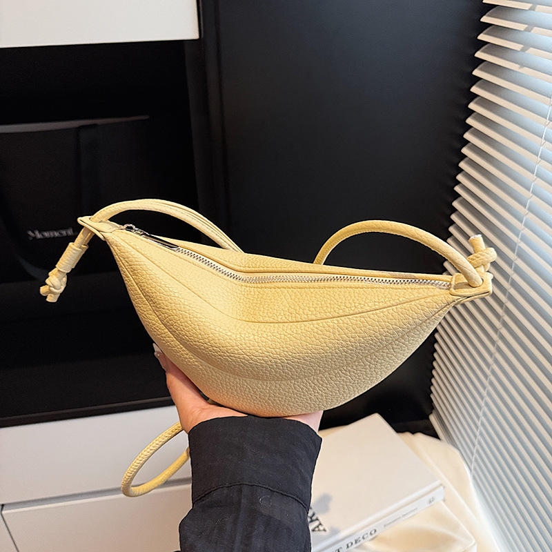 High-end texture, casual and versatile, super popular Dumpling Bag for women 2025 new versatile solid color lychee pattern single-shoulder crossbody bag full figure