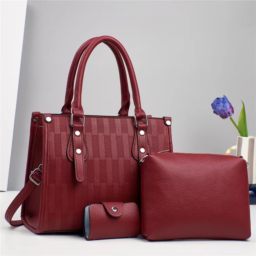 Outerwear mother bag, three-piece set, women 's bag, commuter style tote bag, large capacity combination bag, trendy new style handbags details Picture
