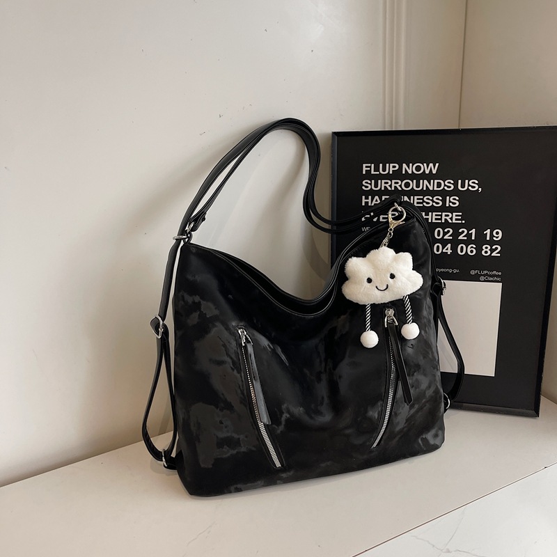 Casual retro commuter tote bag, women's large-capacity underarm bag, 2024 new model, single-shoulder crossbody multi-purpose backpack Specification drawing