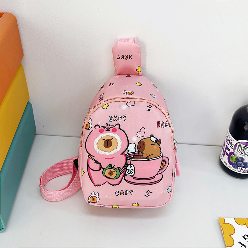 Cute cartoon children's bags, trendy boys' bags, chest bags, and crossbody bags for kindergarten girls going out details Picture