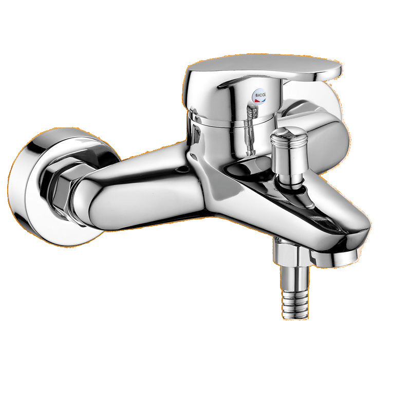 German fine copper hot and cold water faucets, bathroom concealed three-in-one bathtub faucet, shower head set factory without drilling Item Picture