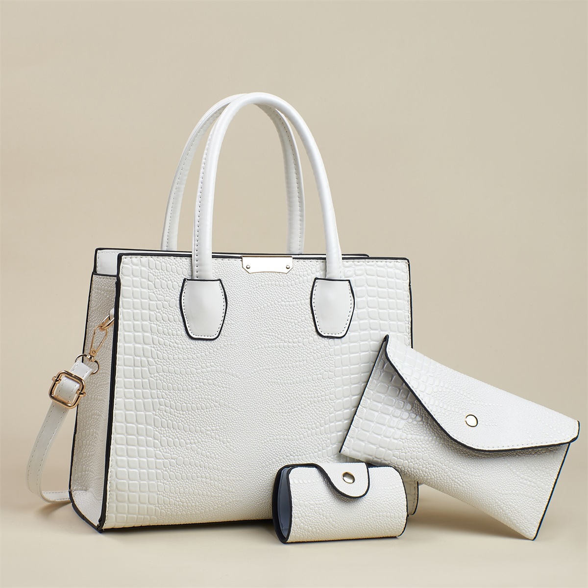 New fashionable commuter mother and child bag set, single-shoulder crossbody handbag, cross-border women's bag, lizard pattern fashionable women's bag details Picture