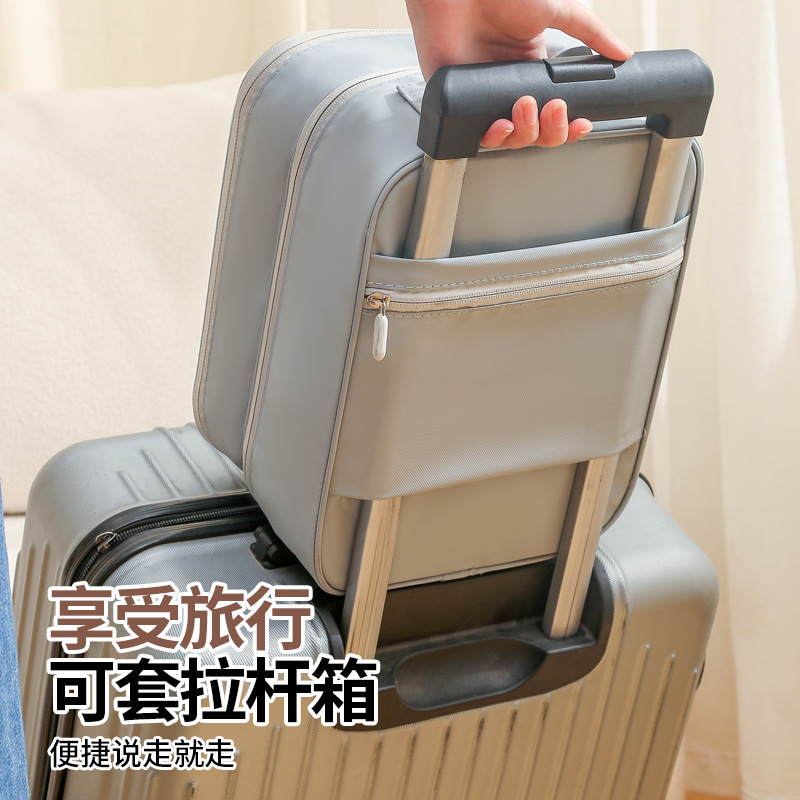 Runhui Light Travel leather film shoe storage Bag, travel shoe bag, hanging handle box, business trip shoe box, dust-proof shoe bag details Picture