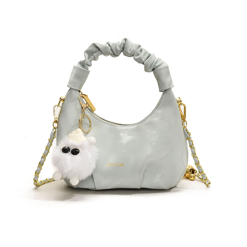 A trendy and fashionable chain crossbody bag for women in 2025, a pleated single-shoulder hand-held dumpling bag Item Picture