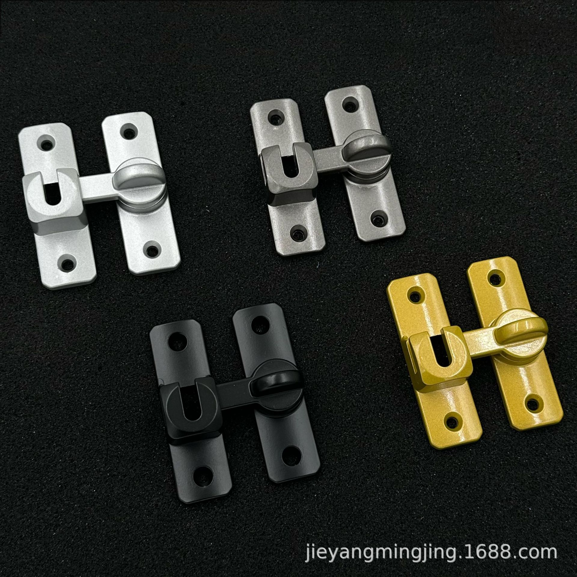 Non-perforated aluminum alloy door latch, 90-degree sliding door lock, latch, snapper, sliding door lock, 180-degree snap details Picture