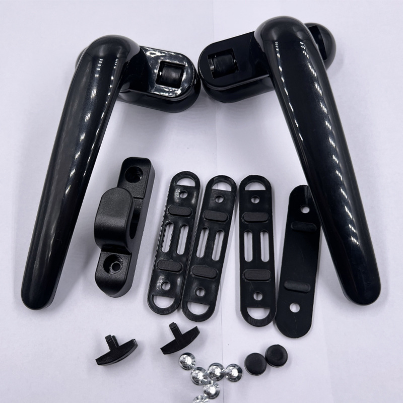 C016 black all-plastic handle PA plastic door and window accessories, glossy plastic handle door pull accessories details Picture