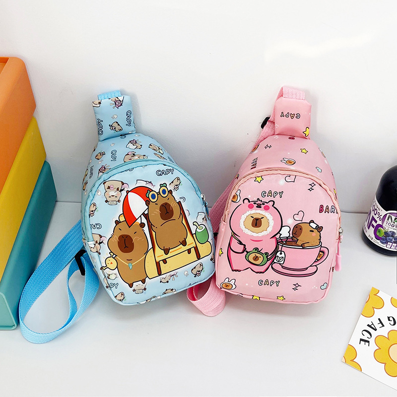 Cute cartoon children's bags, trendy boys' bags, chest bags, and crossbody bags for kindergarten girls going out Specification drawing