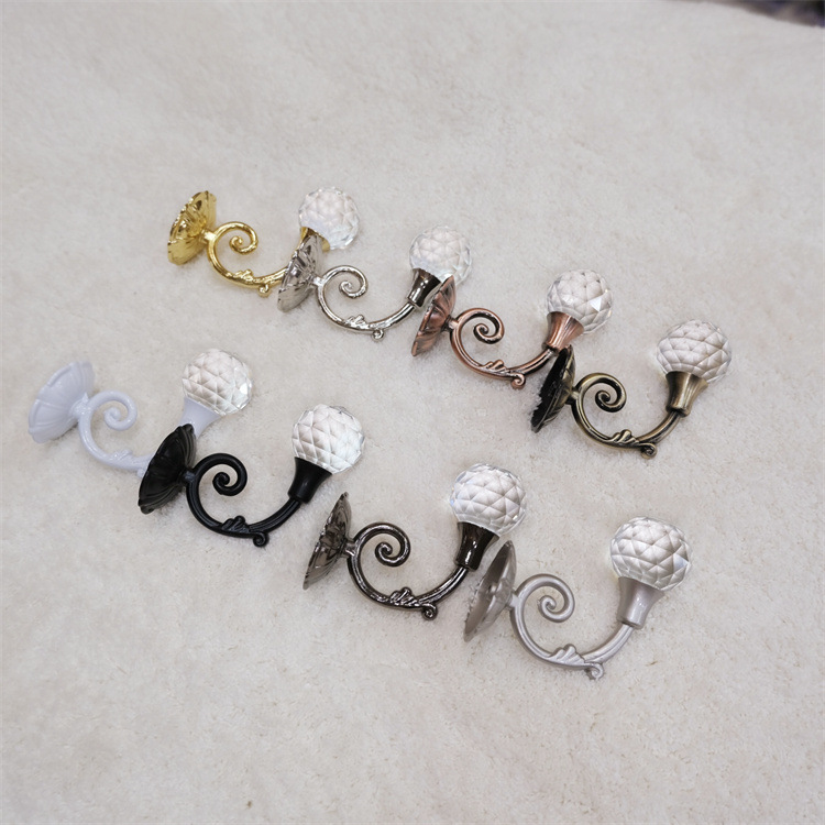 【 Yonghao Hardware 】 Factory direct sales of engraved small crystal balls, aluminum alloy curtains, wall hooks, and crystal hooks full figure