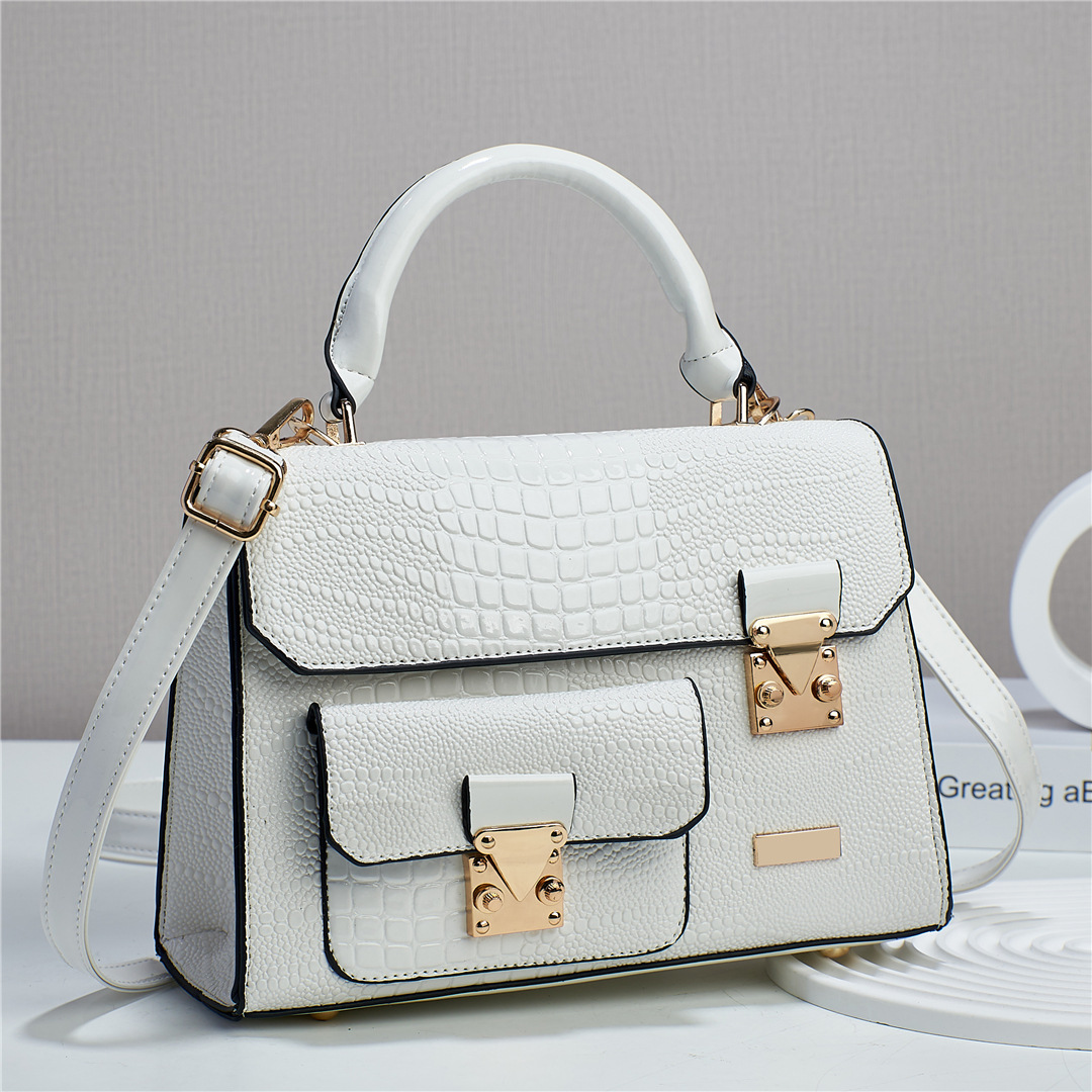 The 2023 new stylish Korean-style crocodile print single-shoulder crossbody women's handbag is simple and elegant for export Specification drawing