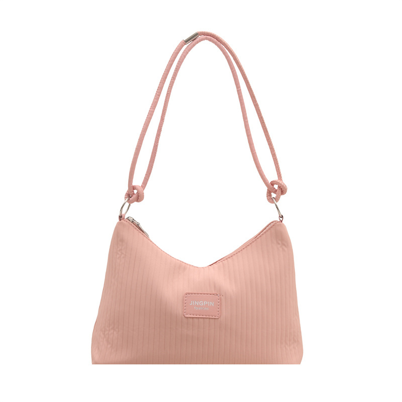 Relaxed pleated striped single-shoulder bag for women, large capacity 2025 new casual crossbody bag, tote bag for school and commuting Item Picture