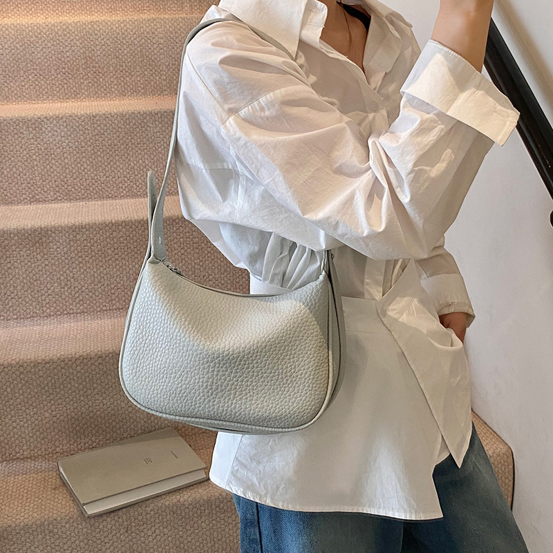 High-end, simple and fashionable small square bag for women, 2025 new Korean version, lychee pattern, niche design, single-shoulder crossbody bag Specification drawing