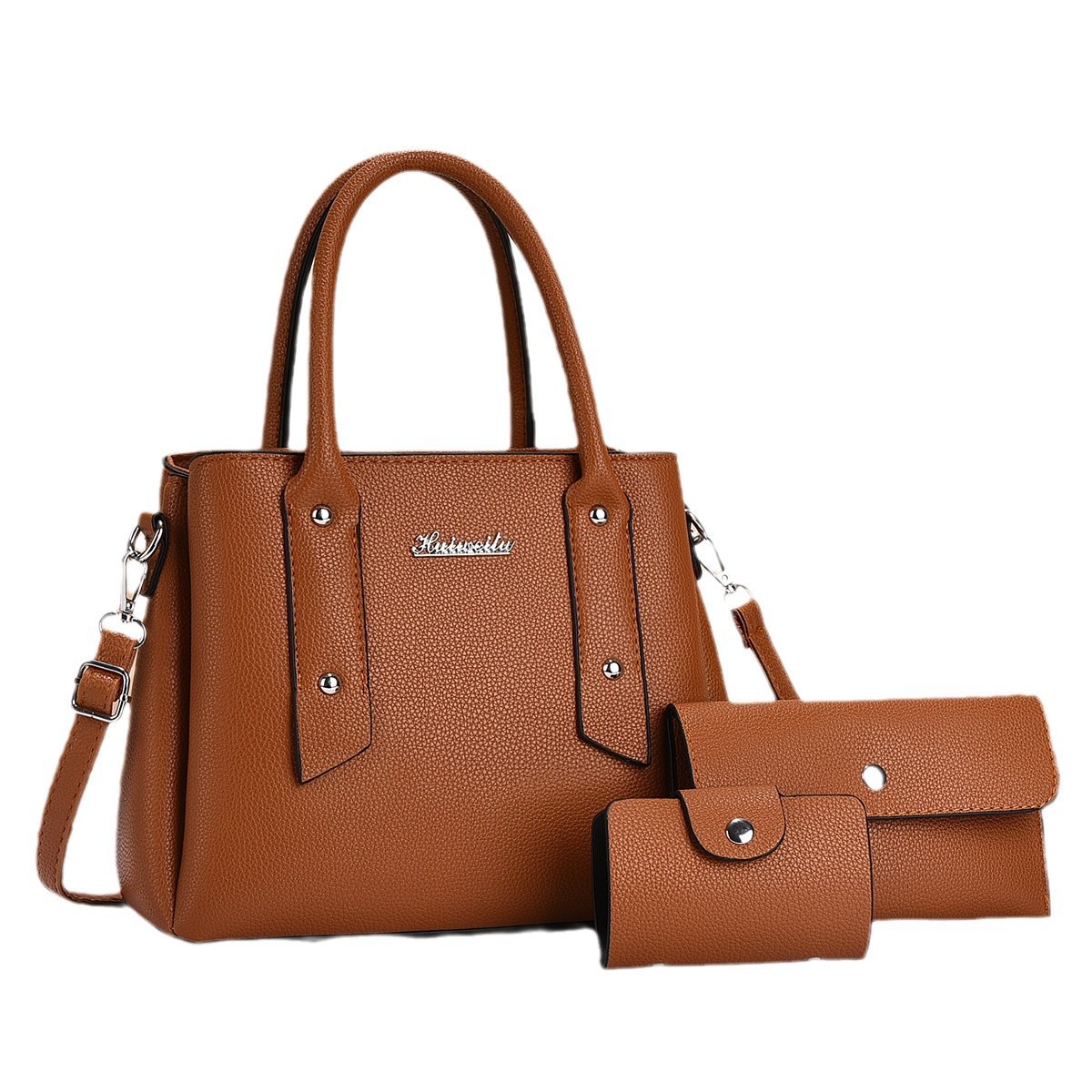 2024 New multi-layer mother and child bag three-piece set, fashionable handbag, cross-border versatile, large-capacity single-shoulder crossbody bag Item Picture