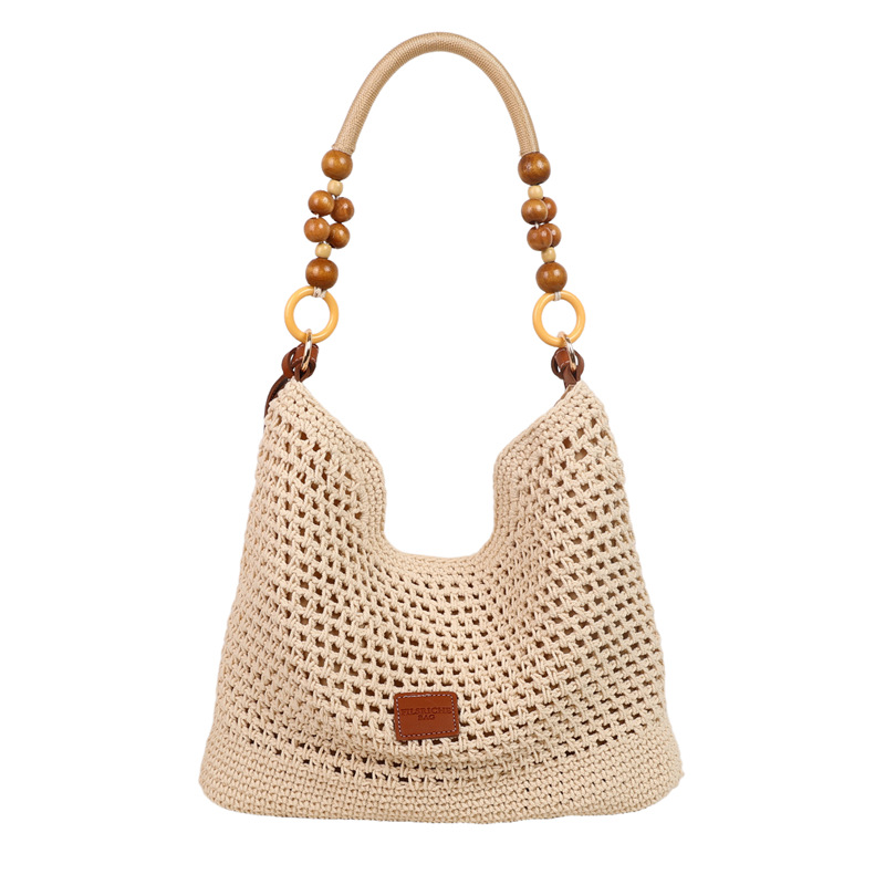 Summer Lazy style large-capacity tote bag for women 2025 New niche light luxury hand-woven underarm bag beach bag Item Picture