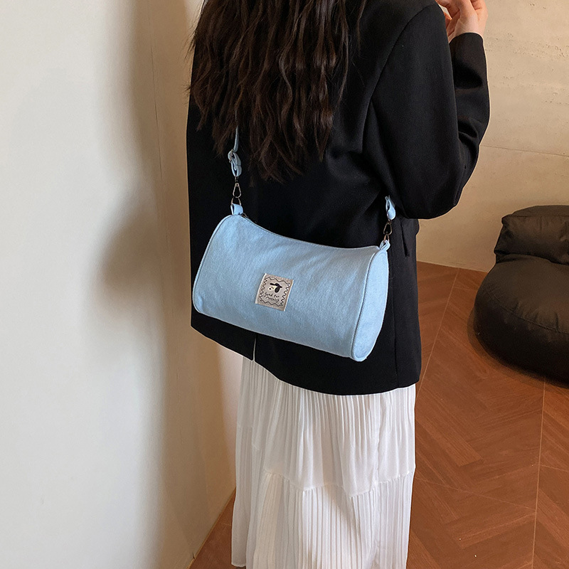 Cute denim crossbody bag, versatile Japanese casual backpack for girls, campus and outdoor pillow bag, fresh and clean single-shoulder bag Application Scenario