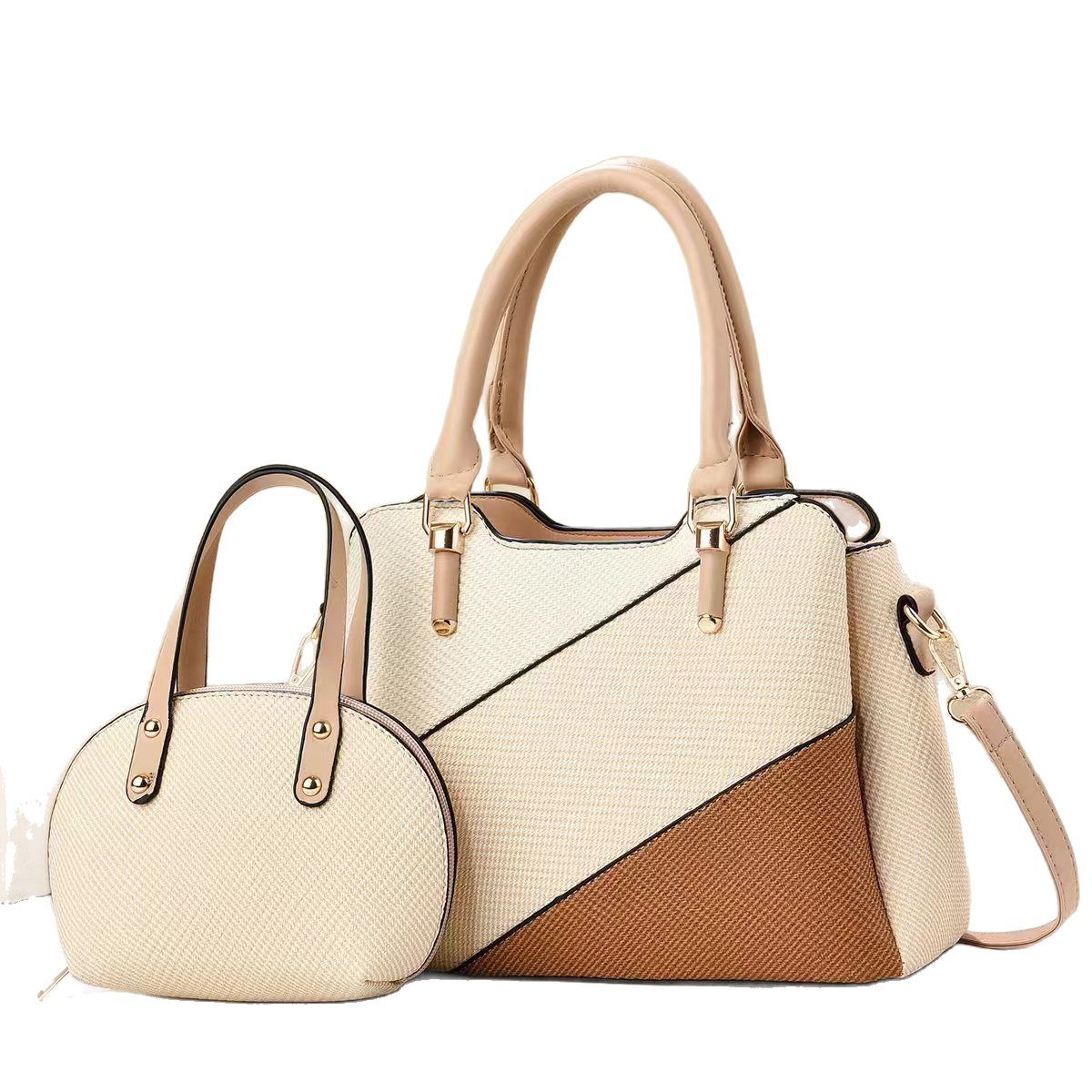 Cross-border women's bag 2025 New style fashionable color-blocking handbag, large-capacity commuter women's bag, single-shoulder crossbody bag, trendy bag Item Picture