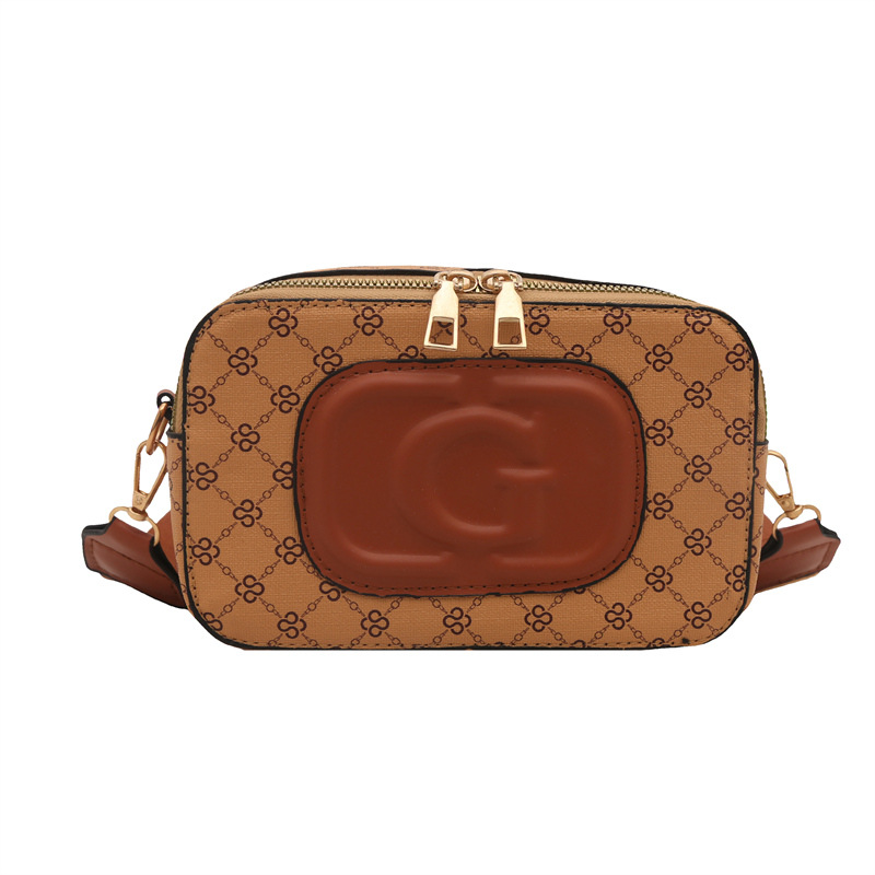 Retro and fashionable checkered small square bag for women, Spring/Summer 2025 new single-shoulder bag, wide shoulder strap crossbody bag Item Picture