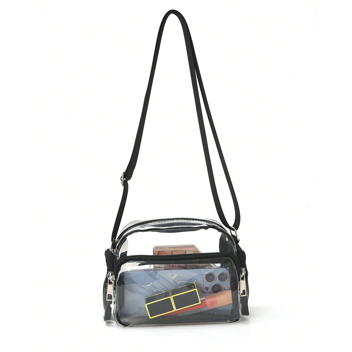 Cross-border bestseller transparent crossbody bag for women, PVC waterproof summer single-shoulder bag, multi-color and multi-pocket crossbody bag Item Picture