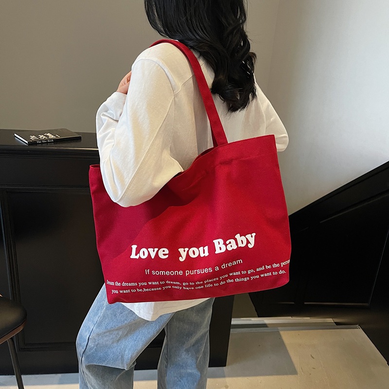 2025 New student class large-capacity commuter tote bag, women's letter fashionable solid color casual underarm single-shoulder bag Specification drawing