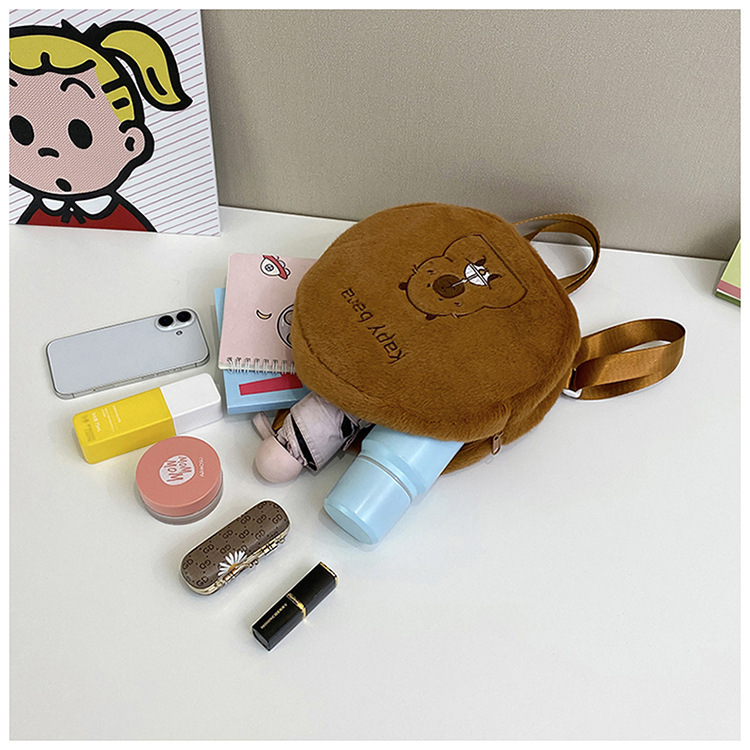 New Sanrio cartoon plush toy backpack, Capibara bag, multi-expression super cute backpack in stock for wholesale Specification drawing