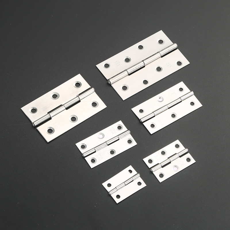 Flat-opening small hinges 1-inch / 2-inch / 3-inch / 4-inch 201/304 stainless steel hinges, cabinet door sound-absorbing hinges Specification drawing