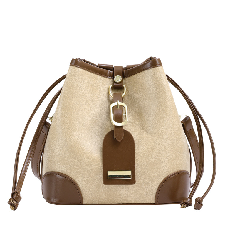 The color-blocking bucket bag is a new trendy and fashionable single-shoulder bag for women in the autumn and winter of 2023, featuring a Korean-style quality crossbody bag Item Picture