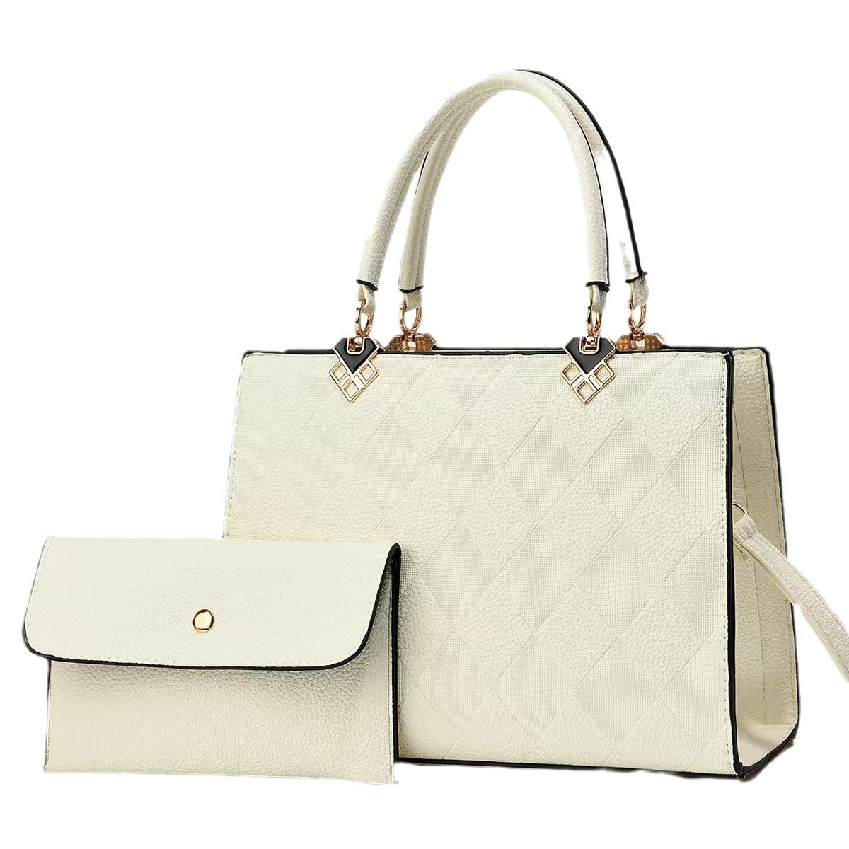 Two-piece bag set 2024 new style practical and fashionable square checkered mother handbag, elegant single-shoulder bag, trendy crossbody bag Item Picture