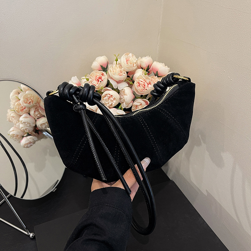 A niche and fashionable dumpling bag with a high-end feel, casual and versatile, single-shoulder women's bag 2024 new style, retro and trendy underarm bag for women Specification drawing