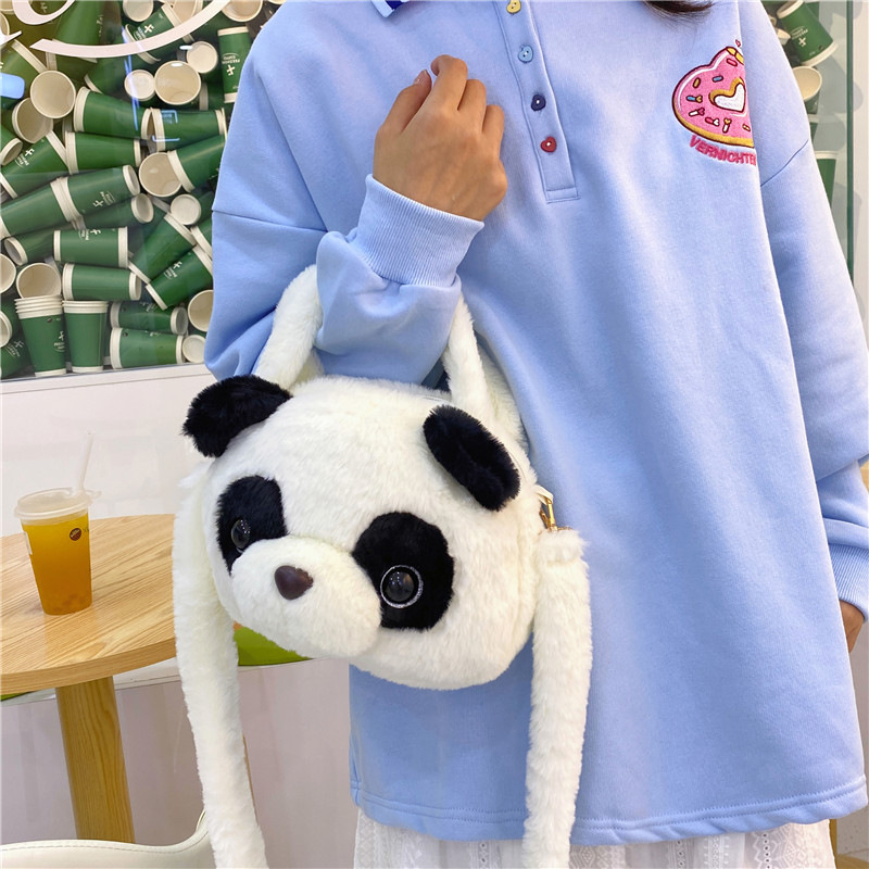 Panda Plush Bag for Women 2023 New Style Japanese cartoon doll crossbody bag, girlish single-shoulder crossbody bag wholesale Application Scenario