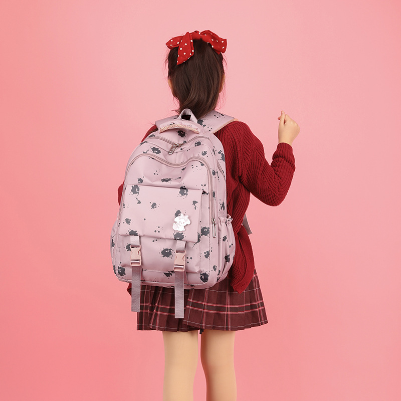 New type of schoolbag for primary school students from grades 2 to 5, Korean cartoon large-capacity backpack with reduced load, schoolbag style for girls details Picture
