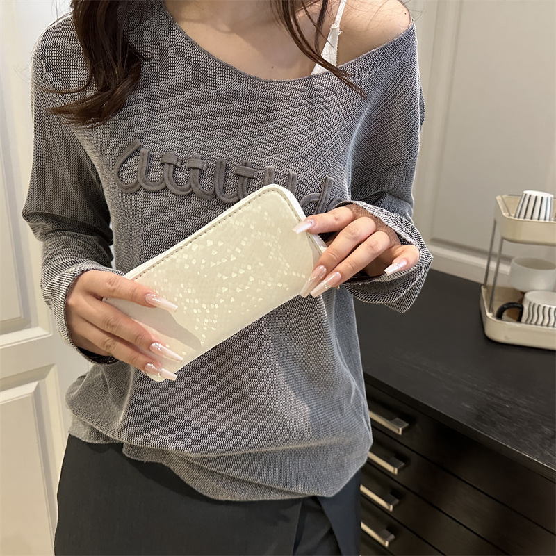 Solid color fashionable and trendy coin purse for women 2025 new simple diamond-shaped long clutch bag, stylish and multi-slot card bag Specification drawing