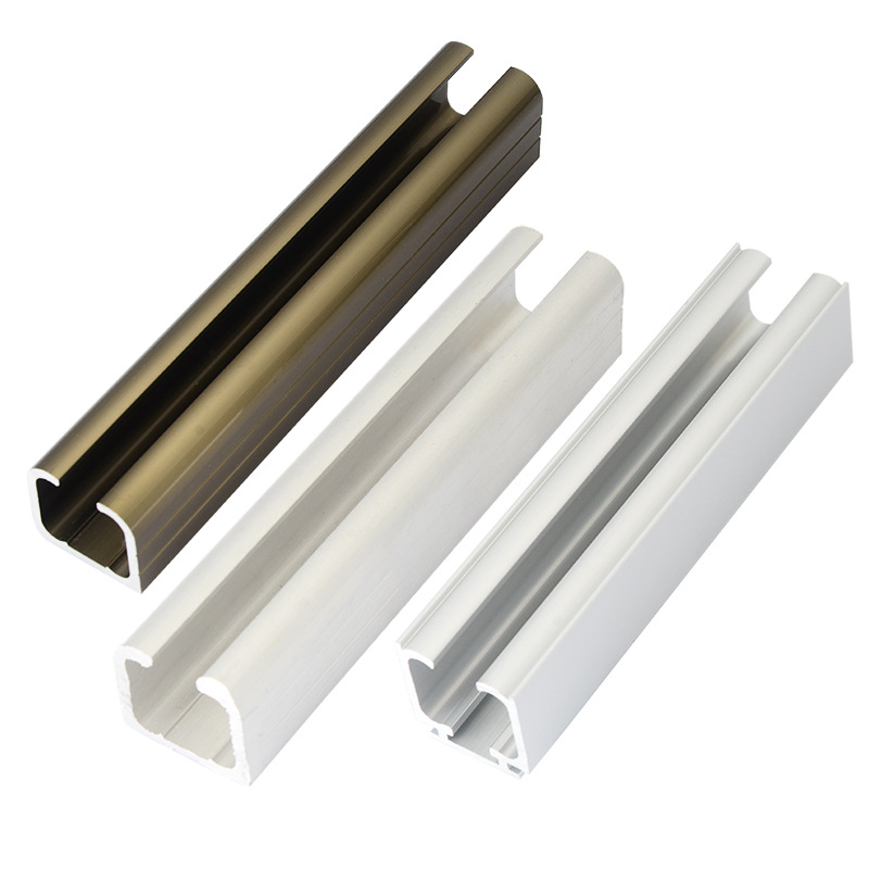 Wholesale of silent aluminum alloy hanging rails, sliding door tracks, wooden doors, folding glass sliding doors, sliding rails, pulleys, hanging wheels and guide rails Item Picture