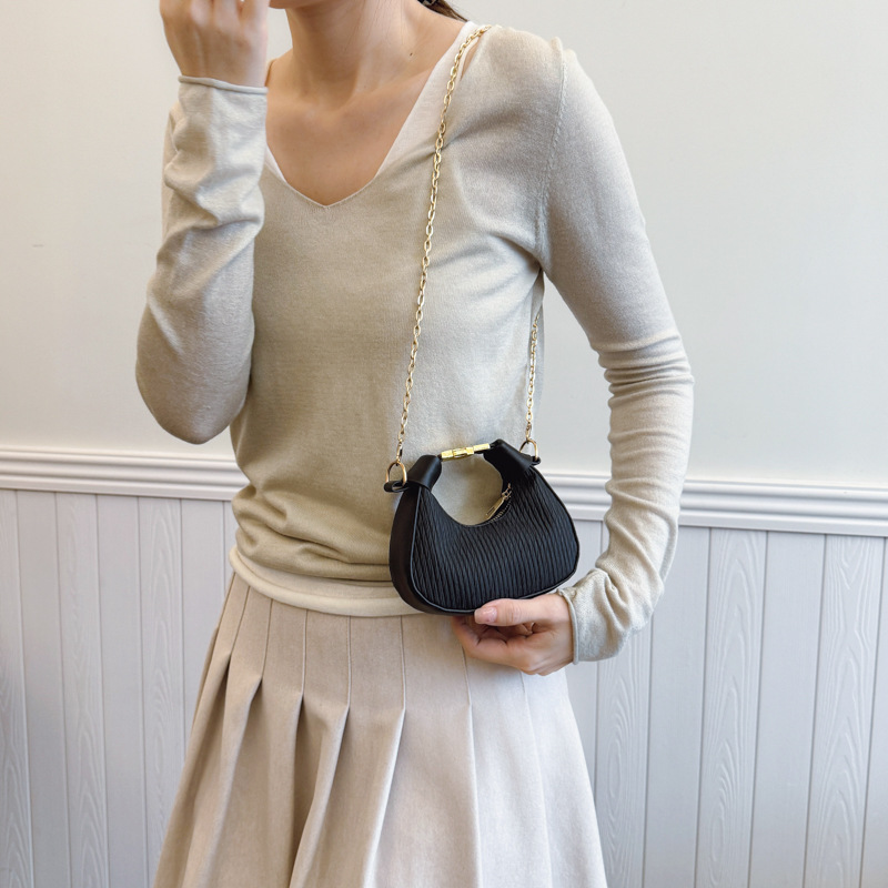 Summer large-capacity women's bag 2025 new style, fashionable, versatile and high-end, dumpling bag, stylish and casual handbag Specification drawing