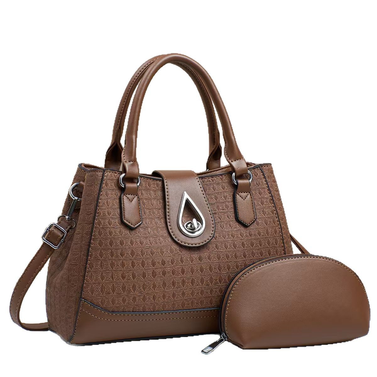 New women's bag, large-capacity, fashionable and versatile two-piece set, cross-border trendy handbag, trendy and stylish ladies' bag Item Picture