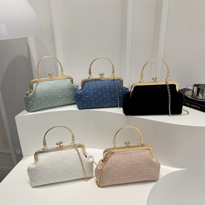 A new summer fashion women's crossbody shell handbag for 2025, featuring a simple lock buckle and stylish chain shoulder bag Application Scenario