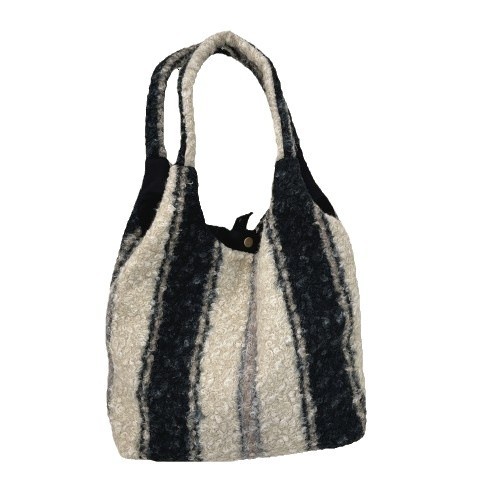 410263 Autumn/Winter large-capacity bag, plush checkered women's 2024 new style casual vest bag, shopping shoulder bag Item Picture