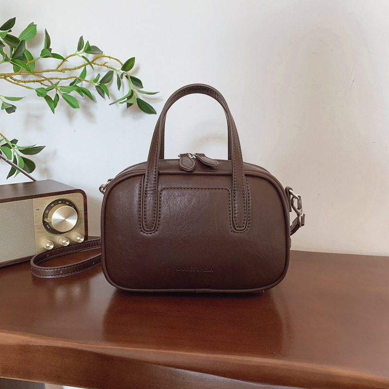 Hand-held trendy bowling bag for women, 2025 new retro and fashionable single-shoulder bag, high-end and casual, versatile crossbody bag Specification drawing