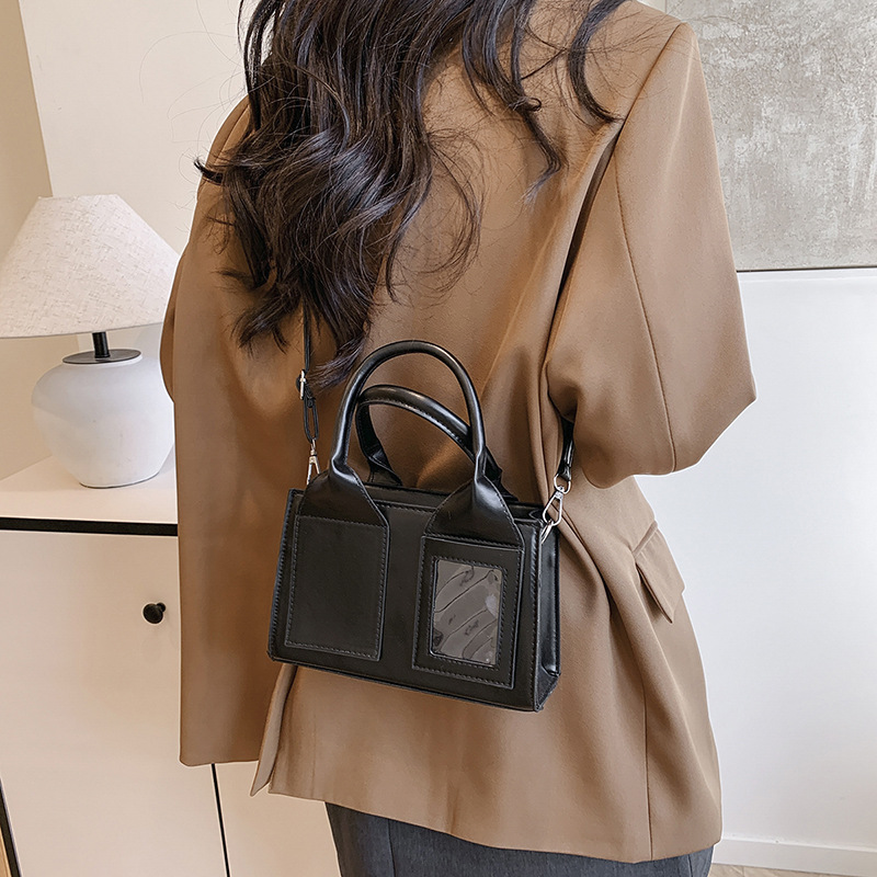 Cross-border high-end and stylish women's 2025 new simple and niche single-shoulder crossbody bag, fashionable hand-held small square bag details Picture
